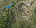 Tracciato percorso GPS - recastello-tre Confini - Gleno su cartina  3D Google